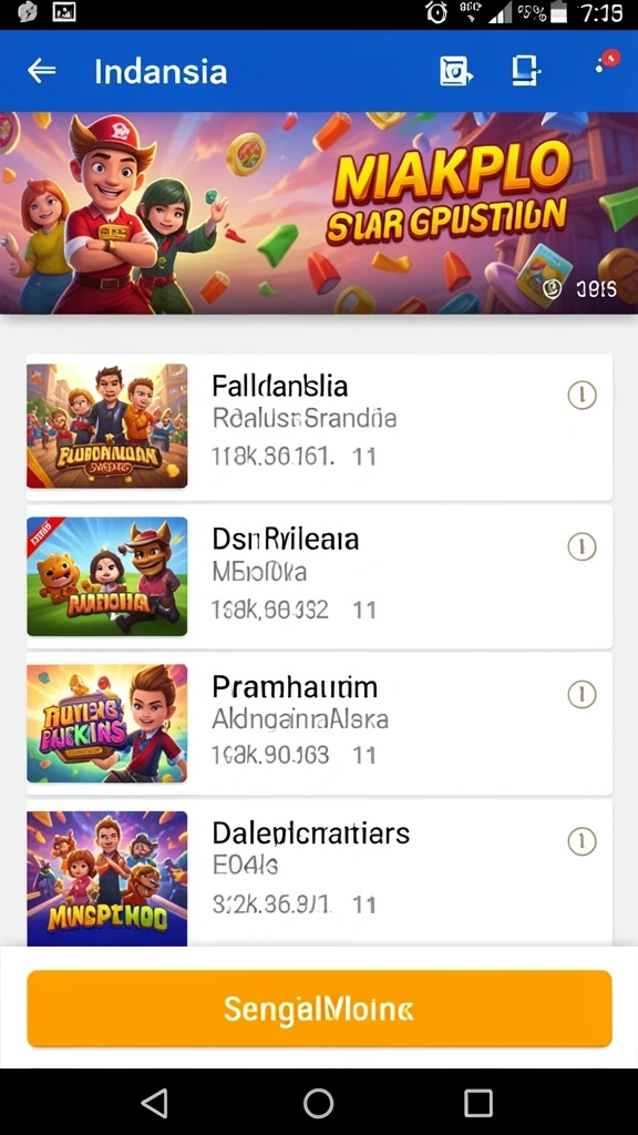 Berbagai jenis permainan untuk dipilih.